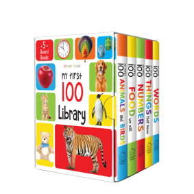 My First 100 Library: Boxset of 5 Early Learning Board Books for Kids/Children (homeschool | preschool | baby/toddler)