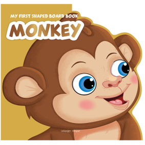 My First Shaped Board book - Monkey, Die-Cut Animals, Picture Book for Children