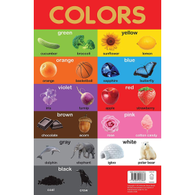 Colors Chart - Early Learning Educational Chart For Kids: Perfect For Homeschooling, Kindergarten and Nursery Students (11.5 Inches X 17.5 Inches)