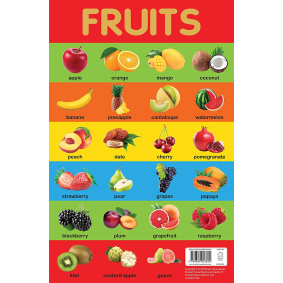 Fruits Chart - Early Learning Educational Chart For Kids: Perfect For Homeschooling, Kindergarten and Nursery Students (11.5 Inches X 17.5 Inches)