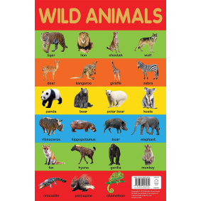 Wild Animals Chart - Early Learning Educational Chart For Kids: Perfect For Homeschooling, Kindergarten and Nursery Students (11.5 Inches X 17.5 Inches)
