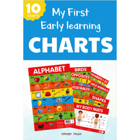 Early Learning Educational 10 Charts Boxset For Kids : Perfect For Homeschooling, Kindergarten and Nursery Students (11.5 Inches X 17.5 Inches) Alphabet, Numbers, Colors, Shapes, Birds, Wild Animals, Fruits, Vegetables, Opposites, My Body Parts