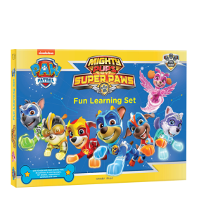 Nickelodeon Paw Patrol - Mighty Pups Super Paws : Fun Learning Set (With Wipe And Clean Mats, Coloring Sheets, Stickers, Crayon Set, Appreciation Certificate And Pen)